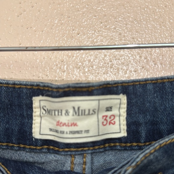 Smith and Mills Jeans Men's Size 32 x 30 Blue Denim Stretch Dark Wash • - Picture 2 of 7